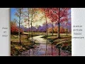 Autumn Forest STEP by STEP Acrylic Painting ColorByFeliks