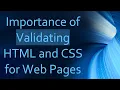 Importance of Validating HTML and CSS for Web Pages