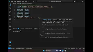 Arithmetic Operations in Python - Program solving using Python