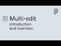 Multi-edit introduction and overview