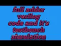 verilog implementation of full adder with testbench programming