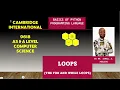 PART 7 CAIE 9618 A Level COMPUTER SCIENCE BASICS OF PYTHON PROGRAMMING LOOPS