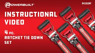 Powerbuilt 4 Pc Ratchet Tie Down Set Instructional 942191CWT