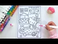 Relaxing Coloring Page Hello Kitty s Bedtime Routine