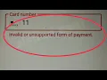Fix Invalid Card number Or Unsupported from of payment problem solve in Play Store