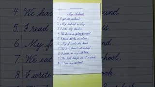 Cursive writing practice 10 Simple English Sentences My School Cursive handwriting practice