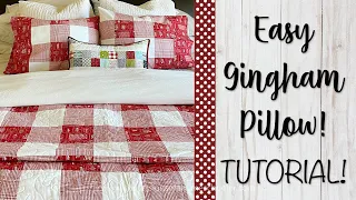 How to Sew an Easy Gingham Pillow Case TUTORIAL QUILTING