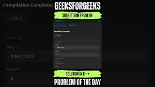 Subset Sum Problem GeeksForGeeks POTD Solution in Description