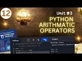 Lecture Unit Python Arithmetic Operators Order of precedence in operators NBF FBISE