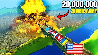 Can Every Modern EARTH ARMY Hold NEW BRIDGE vs 20 000 000 Zombie Invasion - UEBS 2