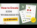 How to create kids Worksheets FREE on Canva Make Printable worksheet in Tamil Canva Worksheet