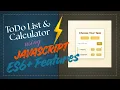 ToDo List and Calculator web app development using HTML CSS and JavaScript ES6 features