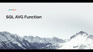 SQL AVG Function Tutorial