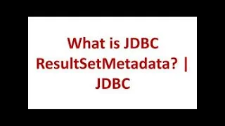 JDBC ResultSetMetaData Interface