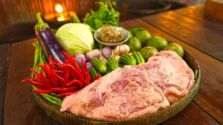 Most Delicious Pounded Fermented Fish Paste with Deep Fried Pork Belly