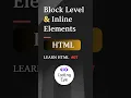 Block level and Inline Elements in HTML Learn HTML HTML Tutorials HTML 5 HTML Basics
