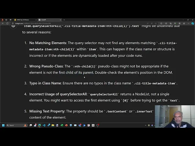 Scraping the IMDb with Browser JavaScript