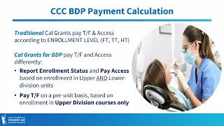 CCC BDP Cal Grant Payment Calculation Scenarios Module 3