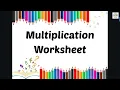 Fun Multiplication Worksheet for Kids Easy Learning for Toddlers Beginners