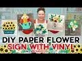 Easy DIY Home Decor Paper Flower Wall Hangings Apply Vinyl Decals