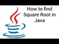 How to find the Square Root of a number in Java