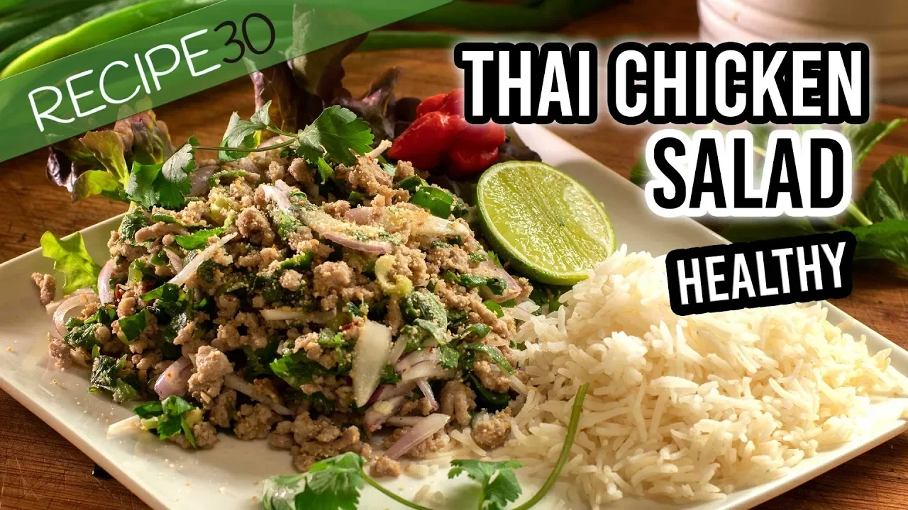 Chicken or Pork Thai larb healthy salad