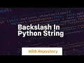 backslash in python string