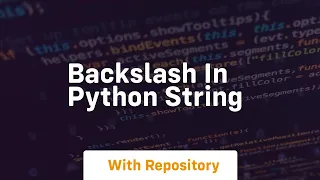 backslash in python string