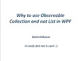 List Vs ObservableCollection in WPF