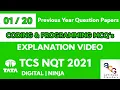 Explanation of TCS NQT Previous Year Programming Coding MCQ s 01 TCS NQT Coding Questions