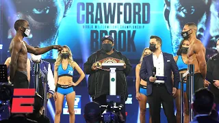 Terence Crawford Kell Brook make weight stare each other down Boxing on ESPN