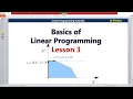 Basics of Linear Programming - Lesson 3 Linear Programming Tutorials