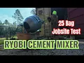 Ryobi 5 cu ft Portable Cement Mixer 25 Bag Jobsite Test Honest Review