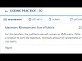 Maximum minimum and sum of matrix