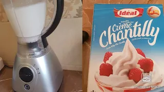 طريقة عمل كريم شانتيه بطريقة سهلة Crème Chantilly للتزين فقط كوب صغير من الحليب باارد 