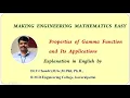 Properties of Gamma functions and its Applications by Dr V Choudri
