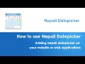 How to use Nepali Datepicker on your website or web applications sajanmaharjan com np