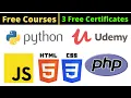 Udemy Free Certificate Courses Python HTML CSS JavaScript PHP Projects Online Classes