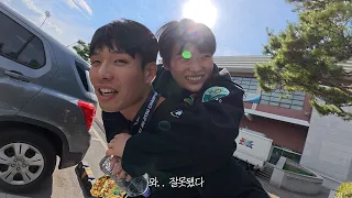 한국에서 첫 시합나간 일본 여자선수