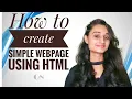 How to create a basic webpage using html Code With Neha