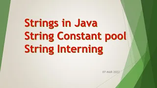 12 Strings in Java String Constant Pool String Interning