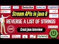 Java 8 Stream API Interview Questions Reverse a List of Strings using Stream API