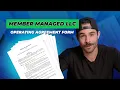 OPERATING AGREEMENT for LLC FREE Template for Members to MANAGE