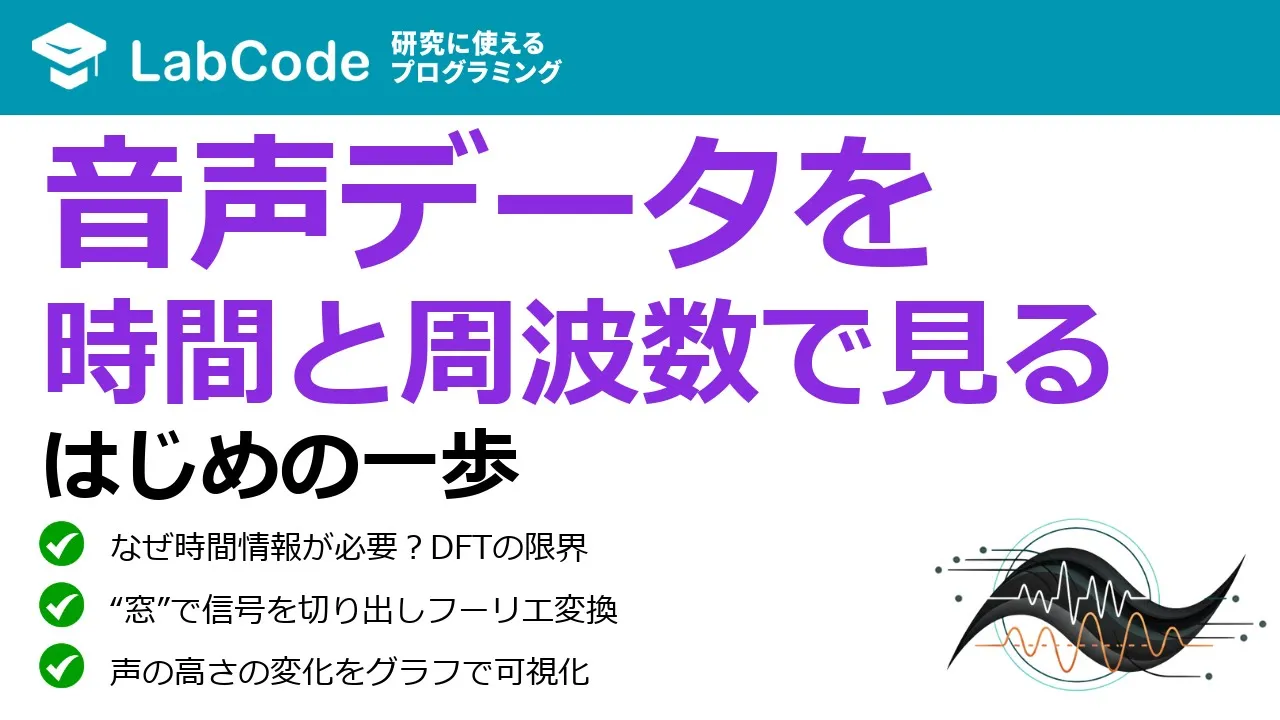 【フーリエ・ウェーブレット解析入門 #4】短時間フーリエ変換(STFT)とスペクトログラム入門【音声解析の基礎】