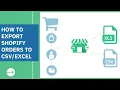 How to Export Orders from Shopify to file with Exportier - Data Export