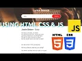 Lyric Search Web App With HTML CSS Javascript API