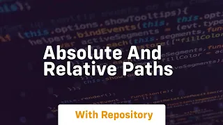 absolute and relative paths