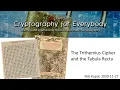 The Trithemius Cipher and the Tabula Recta - Let s Create and Break Them