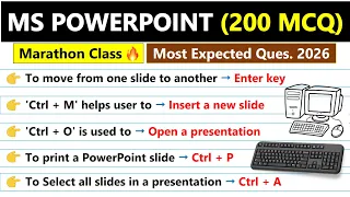 MS PowerPoint MCQs 2026 | Top 200 Important Questions with Answers | All Competitive Exams