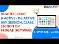 How to Create Manage Session Class Section in Progati ERP Step-By-Step Full Guide